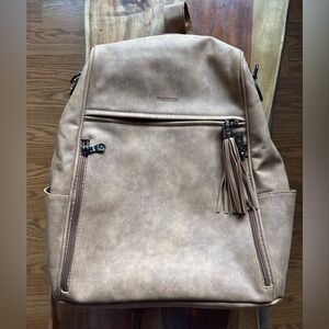 Faux Leather Backpack with Tassel